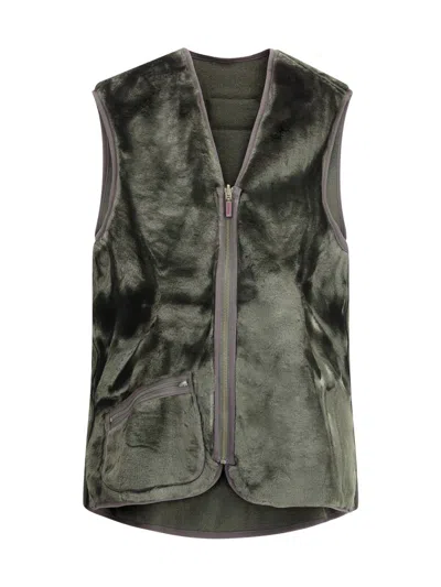 Barbour Warm Pile Waistcoast Green Sleeveless In Green