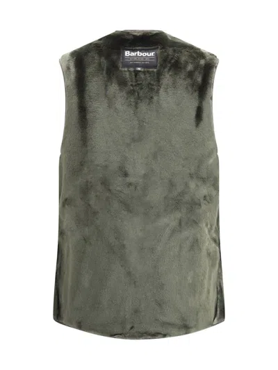 Barbour Warm Pile Waistcoast Green Sleeveless In Green
