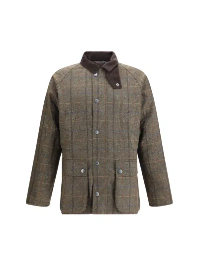 Barbour Bedale Check Jacket In Gray