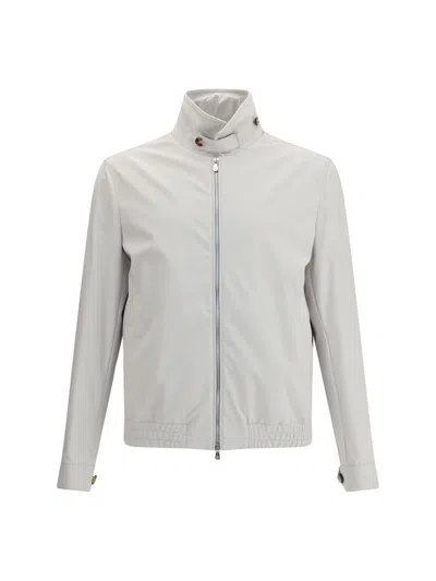 Brunello Cucinelli Men Nylon Jacket In White