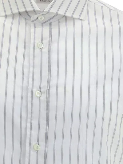 Brunello Cucinelli Men Striped Shirt In White