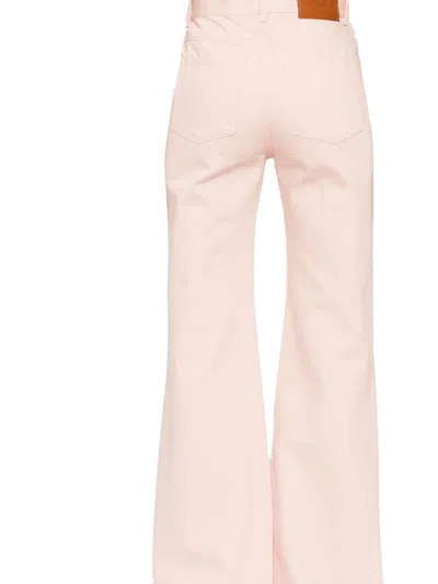 Chloé Logo-patch Jeans In Pink