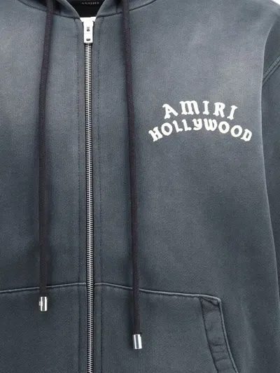 Amiri Felpa In Cotone Ardesia  Uomo In Black