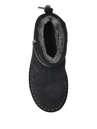 Ugg Black Classic Ultra Mini Biarritz Ankle Boots In Black