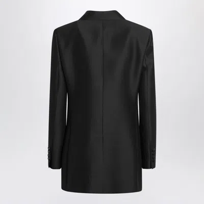 Dolce & Gabbana Double-breasted Wool And Silk Jacket In Black