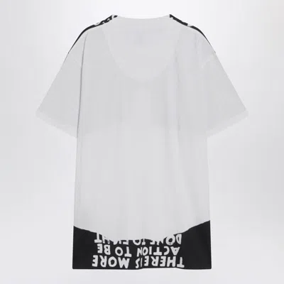 Mm6 Maison Margiela Mm6 By Maison Margiela Bicolor Contrast Print T-shirt With Round Neckline And Short Sleeves In Black