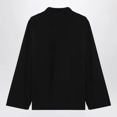 Tekla Shirt Pyjama With Pocket And Long Sleeves In Black
