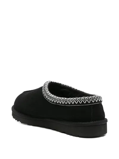 Ugg Mens Black Tasman Ii Shearling-lined Suede Slippers Eur 41 / 7 Uk In Black