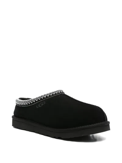 Ugg Mens Black Tasman Ii Shearling-lined Suede Slippers Eur 41 / 7 Uk In Black
