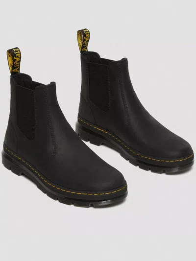 Dr. Martens' Elastic-panel Leather Boots In Black