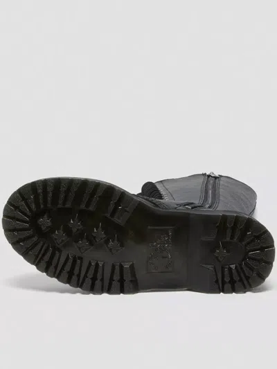 Dr. Martens Tall Black Leather Boots With Lace-up Design In Black