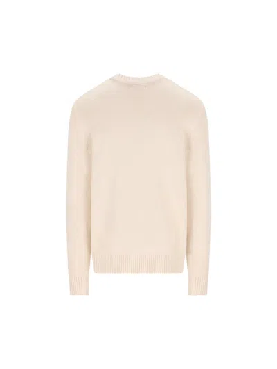Napapijri Beige Crewneck Flag Embellishment Sweater In Neutral