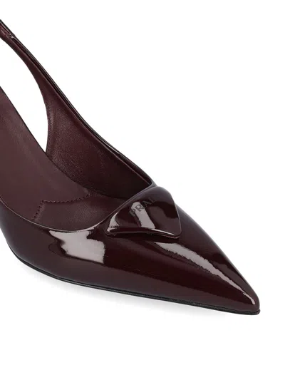 Prada Pointed High Heel Sandals In Red