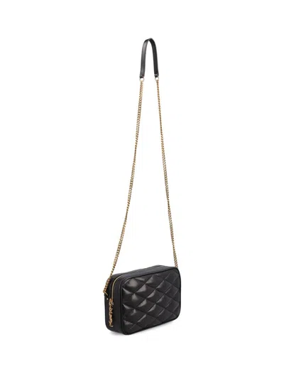 Saint Laurent Quilted Leather Camera Bag Small Leather Goods Black In Black