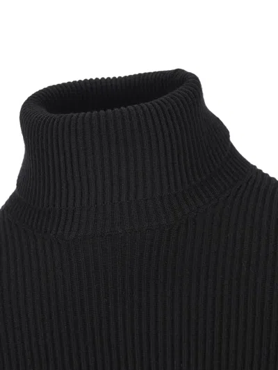 Stone Island Blue Lightweight Rws Wool Turtleneck Sweater In Black