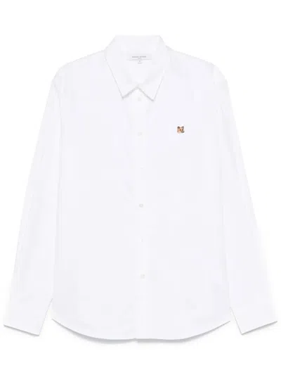 Maison Kitsuné Fox Head Cotton Shirt In White