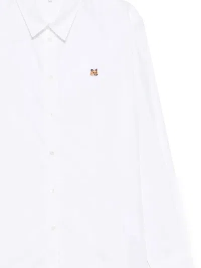 Maison Kitsuné Fox Head Cotton Shirt In White