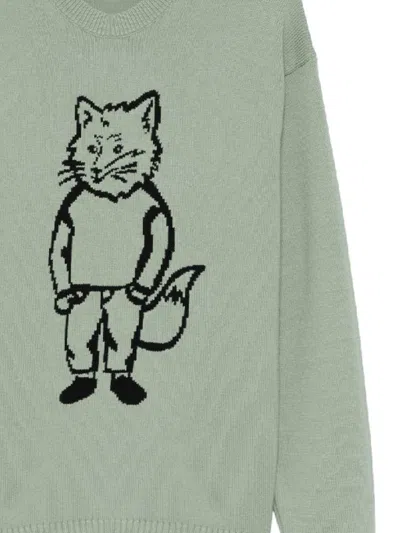 Maison Kitsuné Sweater In Green