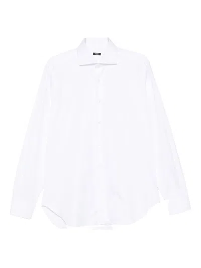 Barba Napoli Long-sleeve Button-down Shirt In White