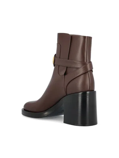 Valentino Bootie Vlogo Signature T. 70 Vitel In Brown