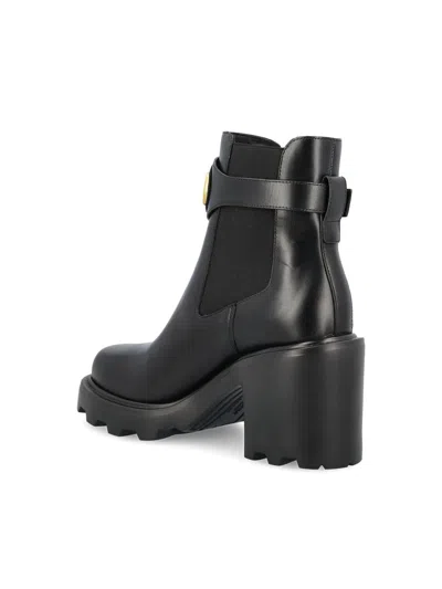 Valentino Garavani Vlogo Signature Ankle Boot In Calfskin 55mm Woman Black 40.5 In Black