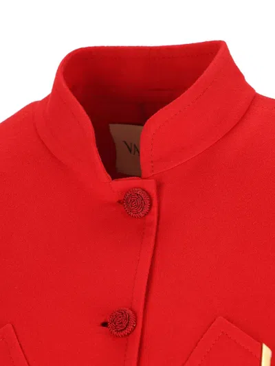 Valentino Womens Paris Embellished Regular-fit Wool And Cashmere Wool Coat In Red