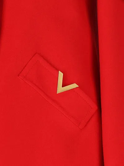 Valentino Womens Paris Embellished Regular-fit Wool And Cashmere Wool Coat In Red