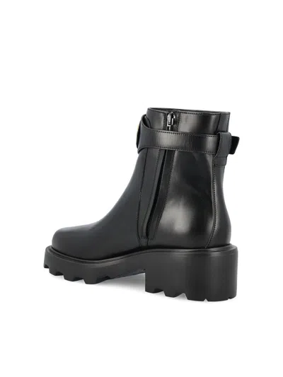 Valentino Garavani Vlogo Signature Ankle Boot In Calfskin 55mm Woman Black 40.5 In Black