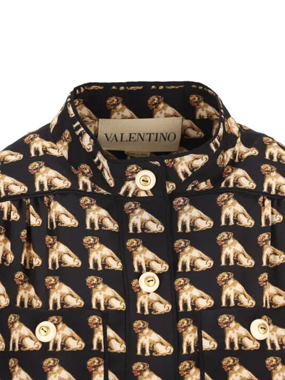 Valentino Womens Nero Multicolor Belted Printed Silk Midi Dress In Animal Print