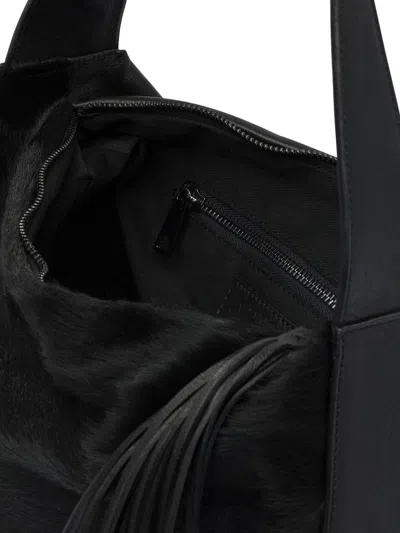 Giancarlo Nevola Black Calf Leather Shoulder Bag In Black