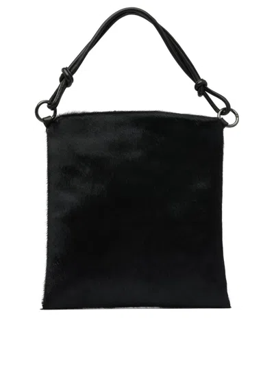 Giancarlo Nevola Bordeaux Calf Leather Shoulder Bag In Black