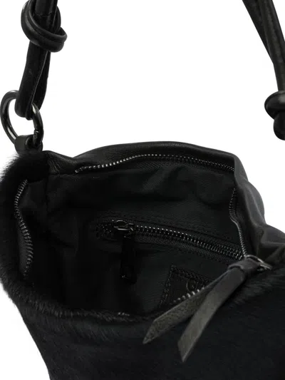 Giancarlo Nevola Bordeaux Calf Leather Shoulder Bag In Black