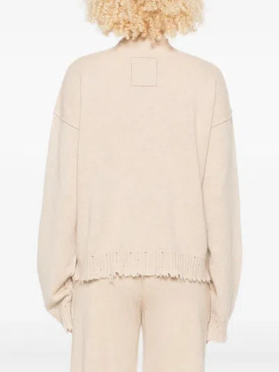 Uma Wang Cashmere Sweater With Fringed Hem In Neutral