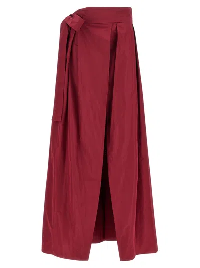 Pinko Maroon Cavallina Skirt In Red