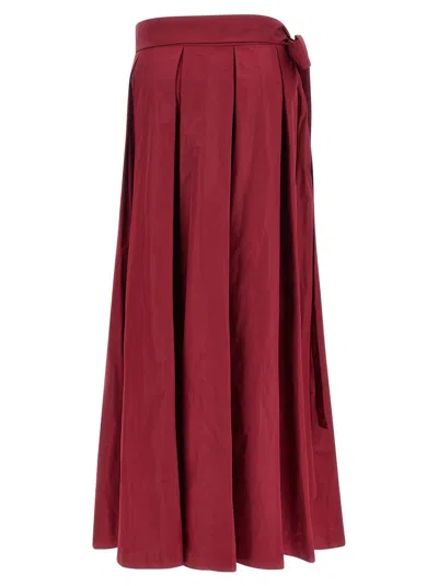 Pinko Maroon Cavallina Skirt In Red