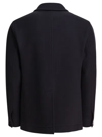 Tom Ford Wool Jacket With Flap Pockets And Long Sleeves In Black
