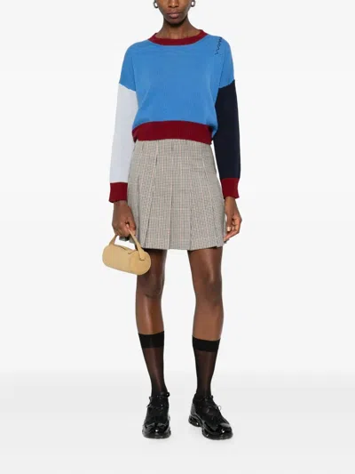 Marni Colour-block Cashmere Cropped Sweater Clothing In Multi