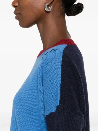 Marni Colour-block Cashmere Cropped Sweater Clothing In Multi