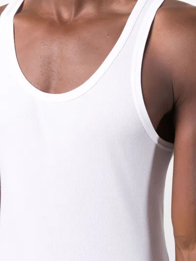 Tom Ford Man White Tank Tops In Gray