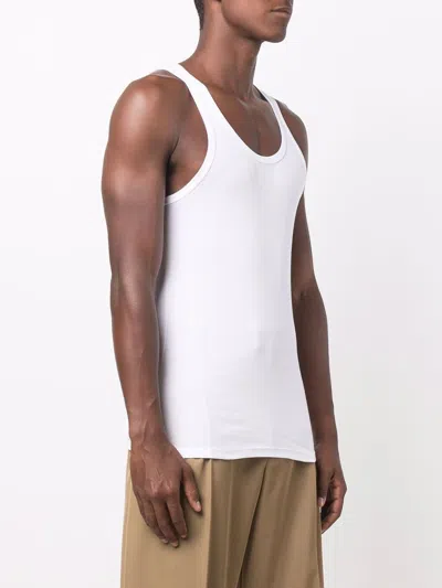 Tom Ford Man White Tank Tops In Gray