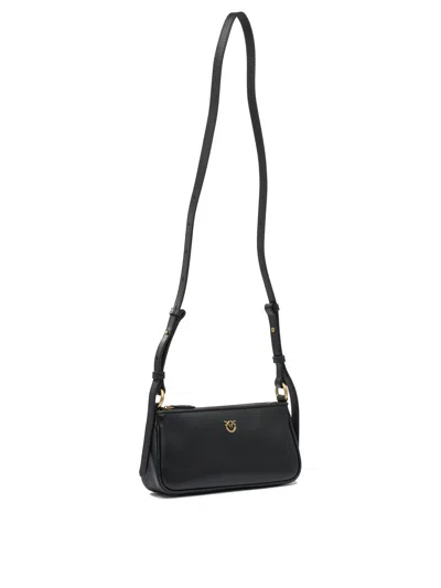 Pinko Leather Mini Baguette Bag In Black