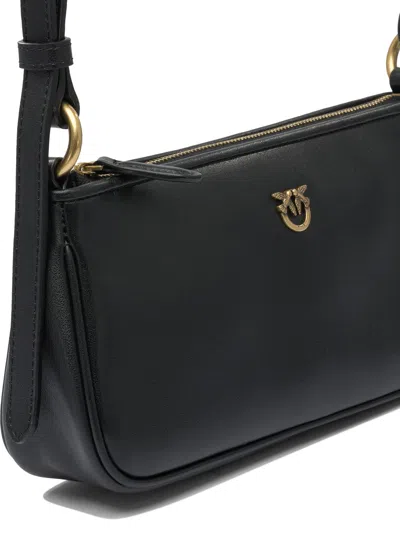 Pinko Leather Mini Baguette Bag In Black