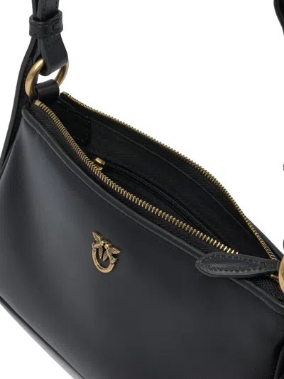 Pinko Leather Mini Baguette Bag In Black