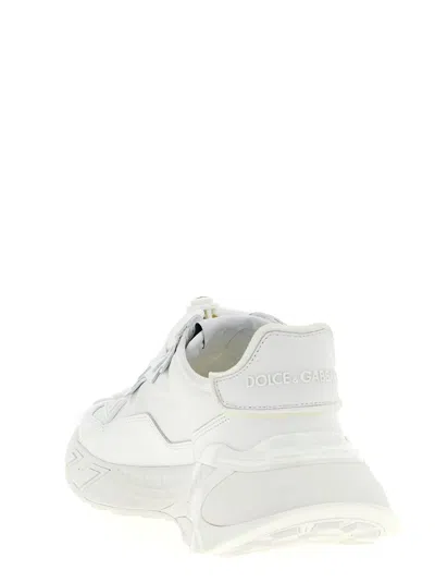 Dolce & Gabbana Accelerate Fabric Sneakers Leather Inserts In White