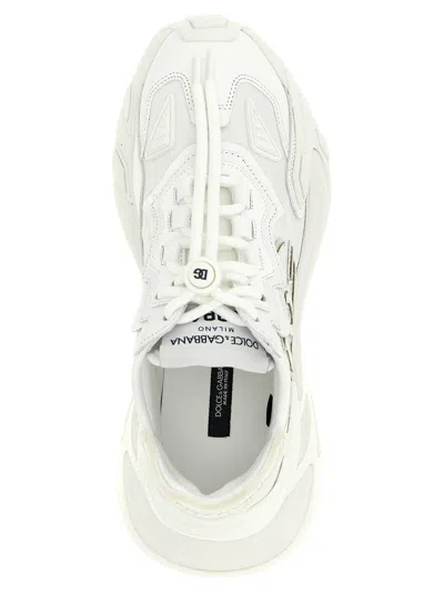 Dolce & Gabbana Accelerate Fabric Sneakers Leather Inserts In White