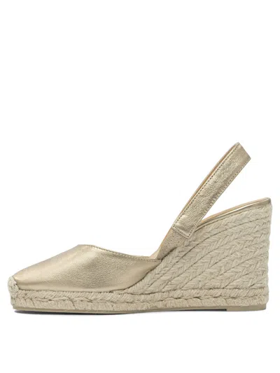 Castaã±er Castañer Gold Rubber Espadrilles In Gold