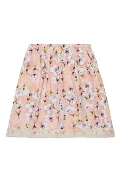 Marni Monet Allover Satin Short Skirt In Pink