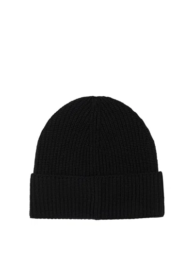 C.p. Company C.p.company Black Wool Hat In Black