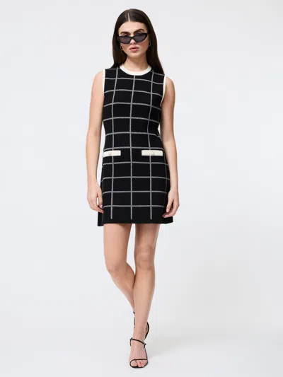 French Connection Check Sleeveless Crew Dress  Dresses In Blue