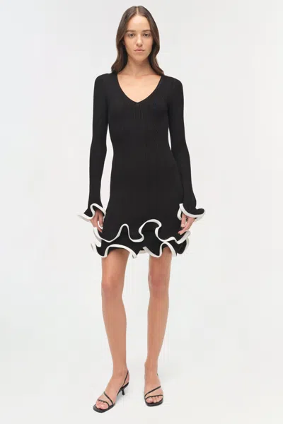 Simkhai Avalon Ruffled Mini Dress In Black